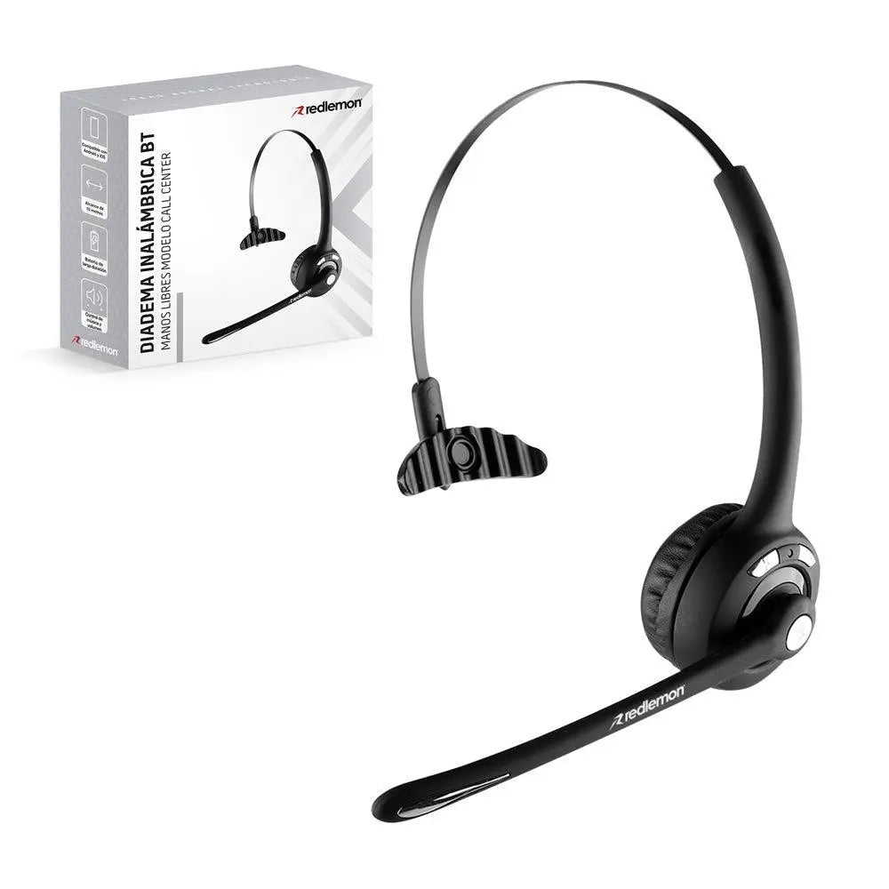 Audífono Bluetooth de Diadema con Micrófono Inalámbrico tipo Call Center para PC, Laptop, Mac, Windows, Android e IOS (iPhone)