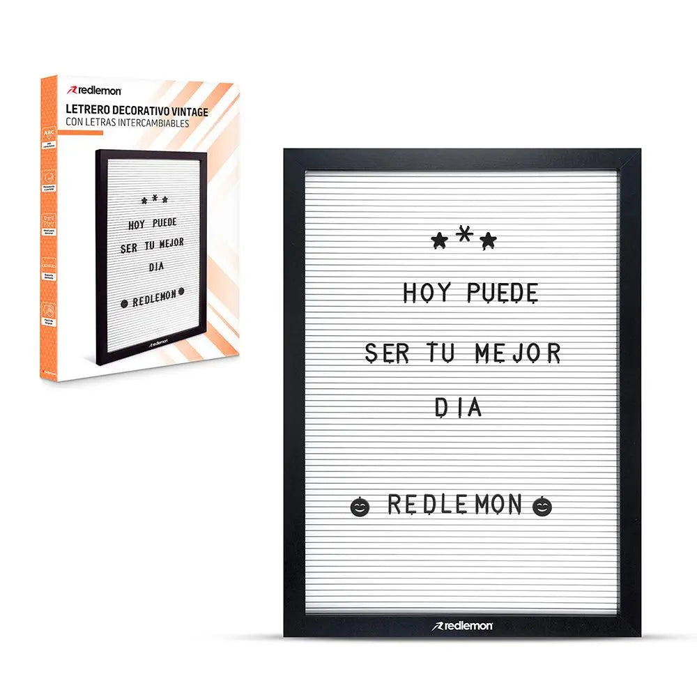 Pizarrón de Madera Vintage 340 Letras Intercambiables