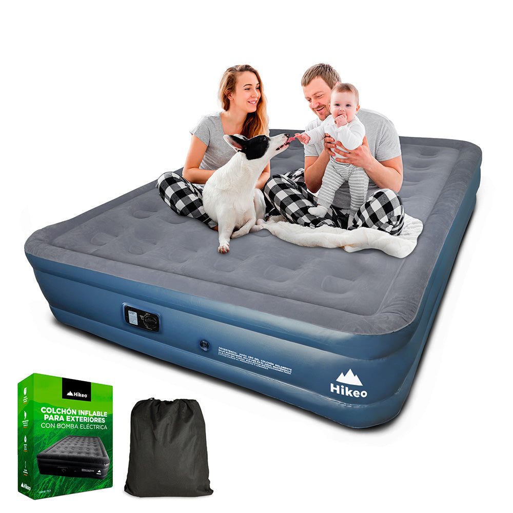 Colchón Inflable Matrimonial con Bomba Eléctrica HIKEO