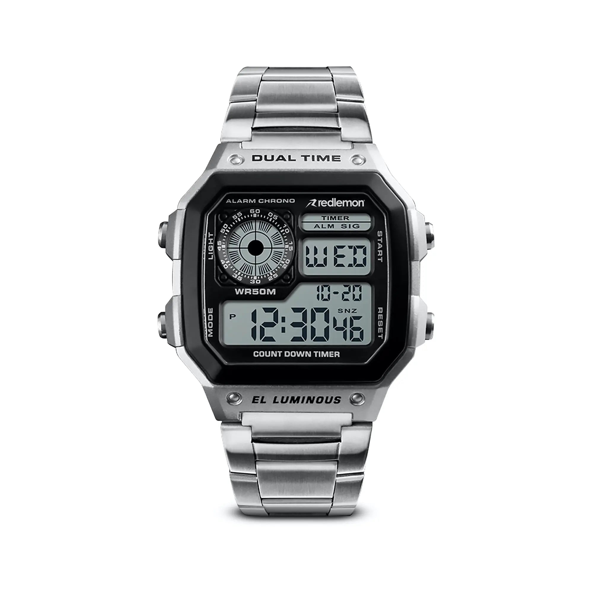 Reloj Digital Clásico con Correa de Metal Mod. 1335