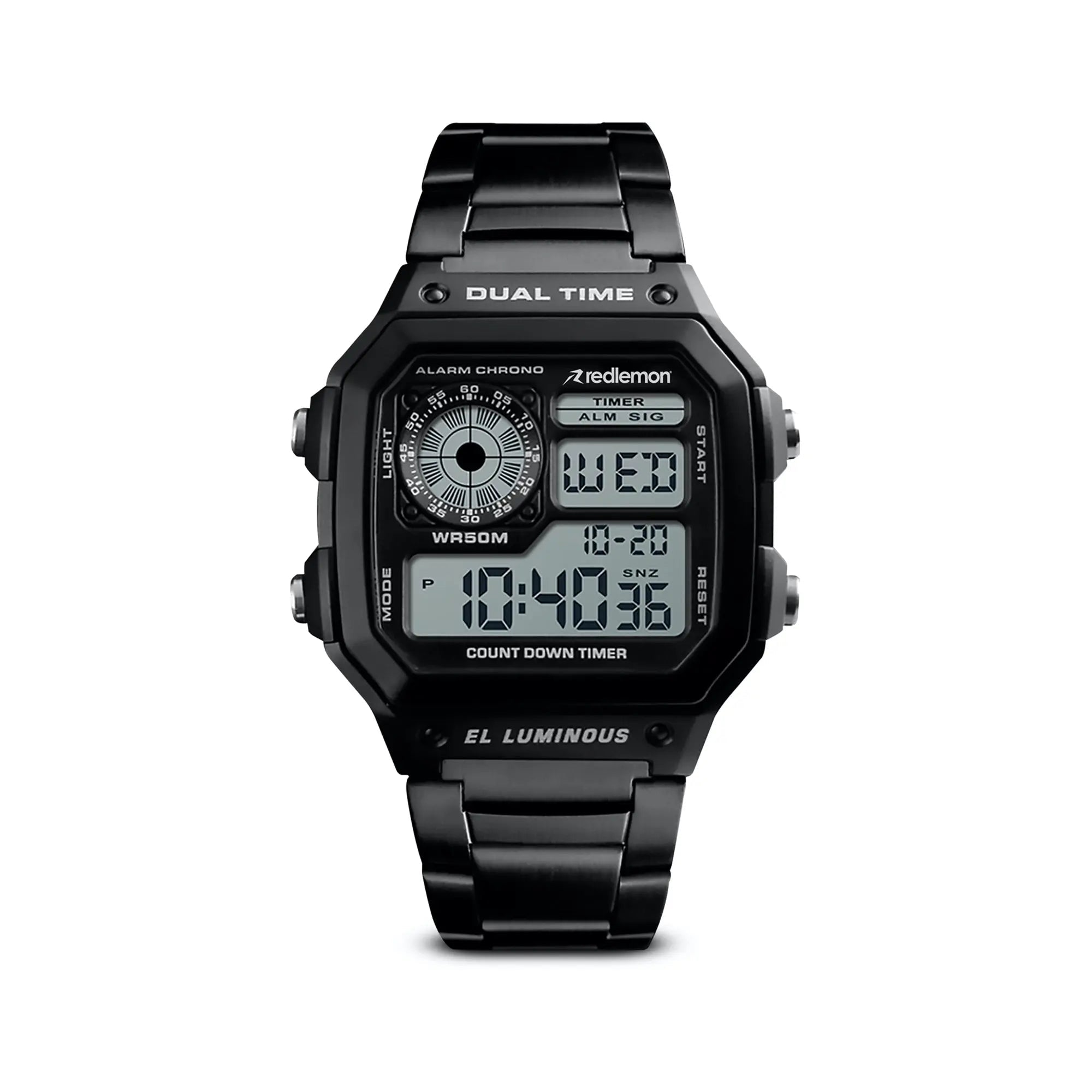 Reloj Digital Clásico con Correa de Metal Mod. 1335
