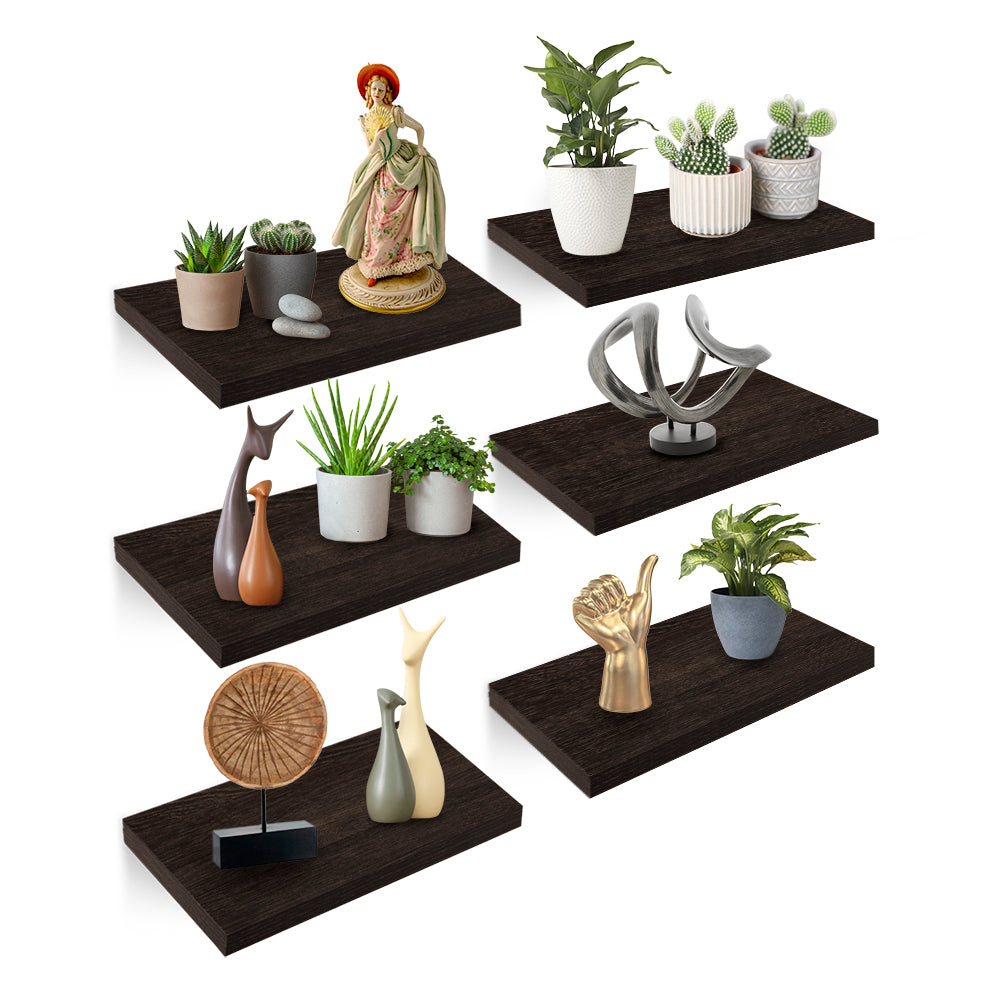 Set de 6 Repisas Flotantes de MDF de 30 x 15 cm