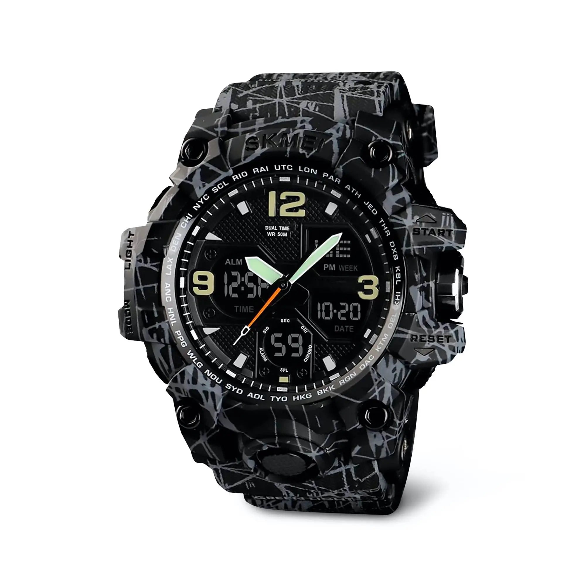 Reloj Digital y Analógico Deportivo Contra Agua 1155b