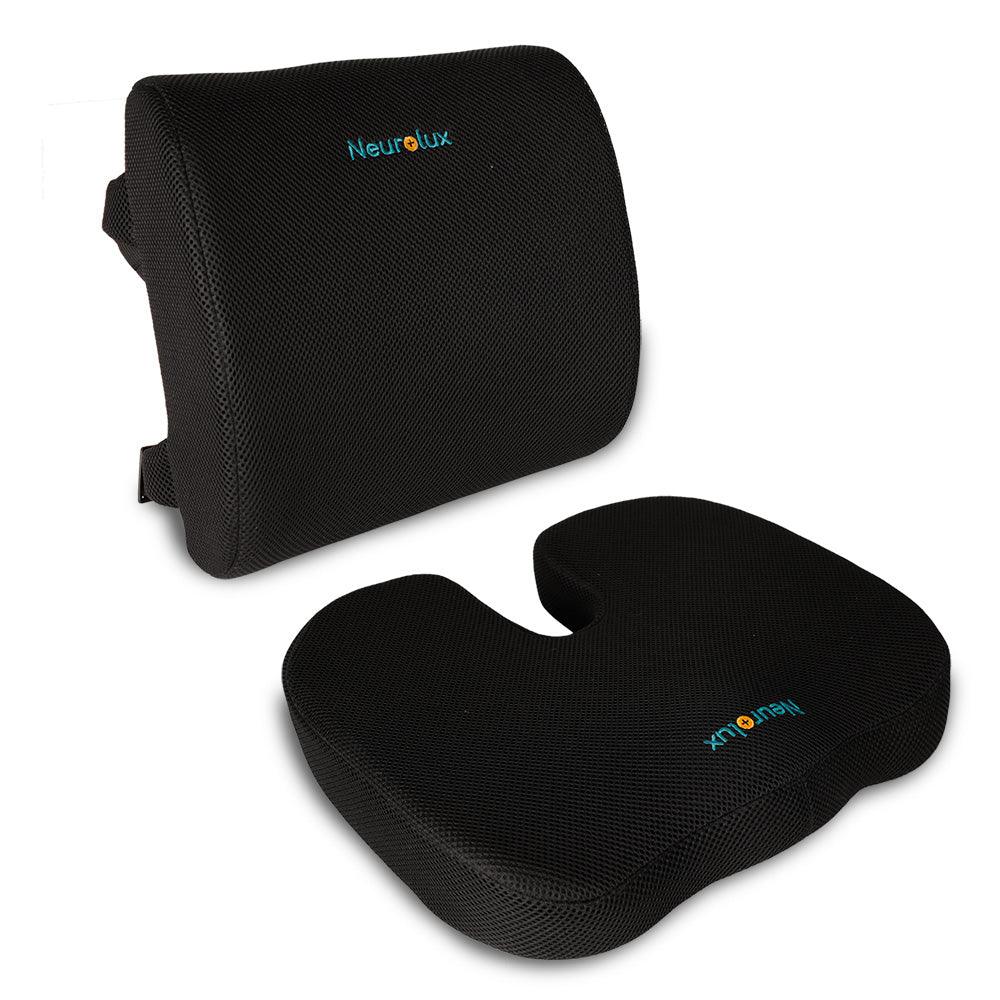 Set de Cojines Memory Foam Lumbar y para Coxis, 2 Piezas