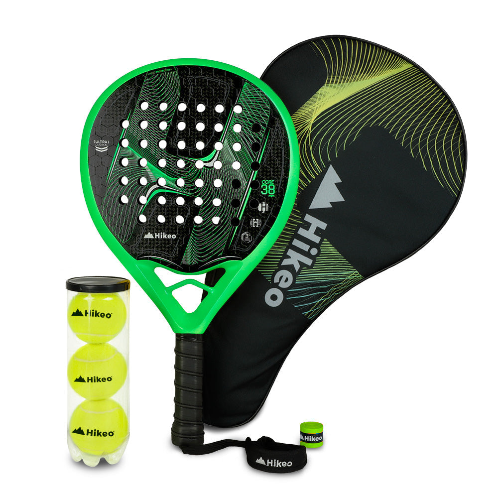 Pala de Pádel Premium con Funda, Pelotas y Grip, Raqueta para todos los Niveles