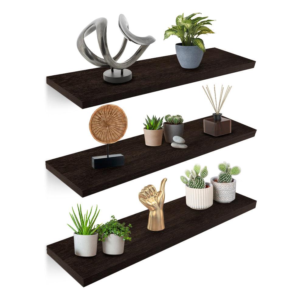 Set de 3 Repisas Flotantes de Madera MDF de 50 x 15 cm