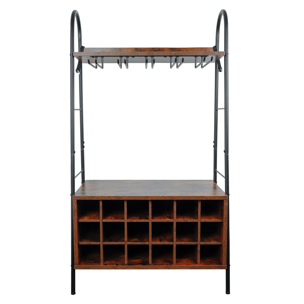 Cava de Vino tipo Cantina Mueble Organizador para 18 Botellas y Copas