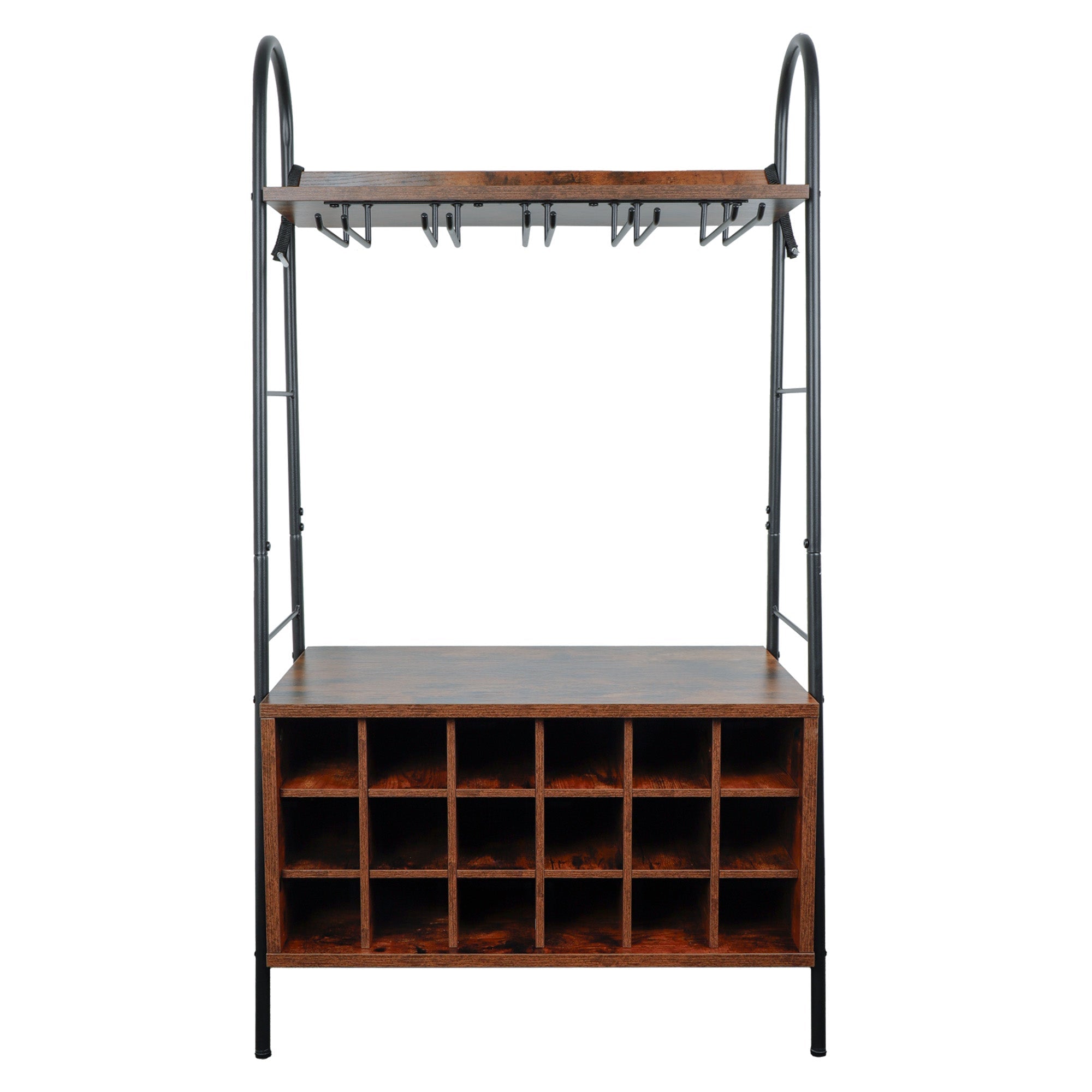Cava de Vino tipo Cantina Mueble Organizador para 18 Botellas y Copas
