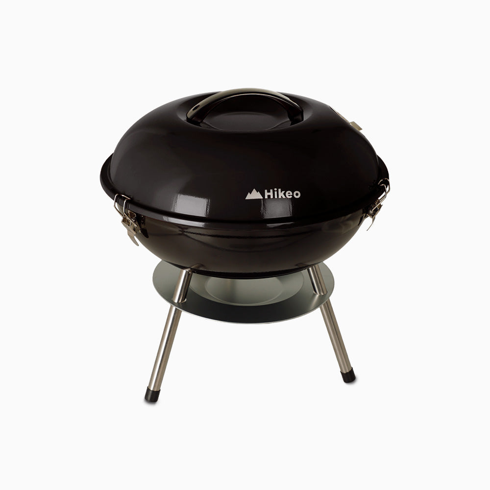 Asador de Carbón Portátil de 36 cm con Tapa HIKEO