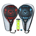 2 Palas de Pádel con Fundas, Pelotas y Grips. Raquetas de Fibra de Carbono