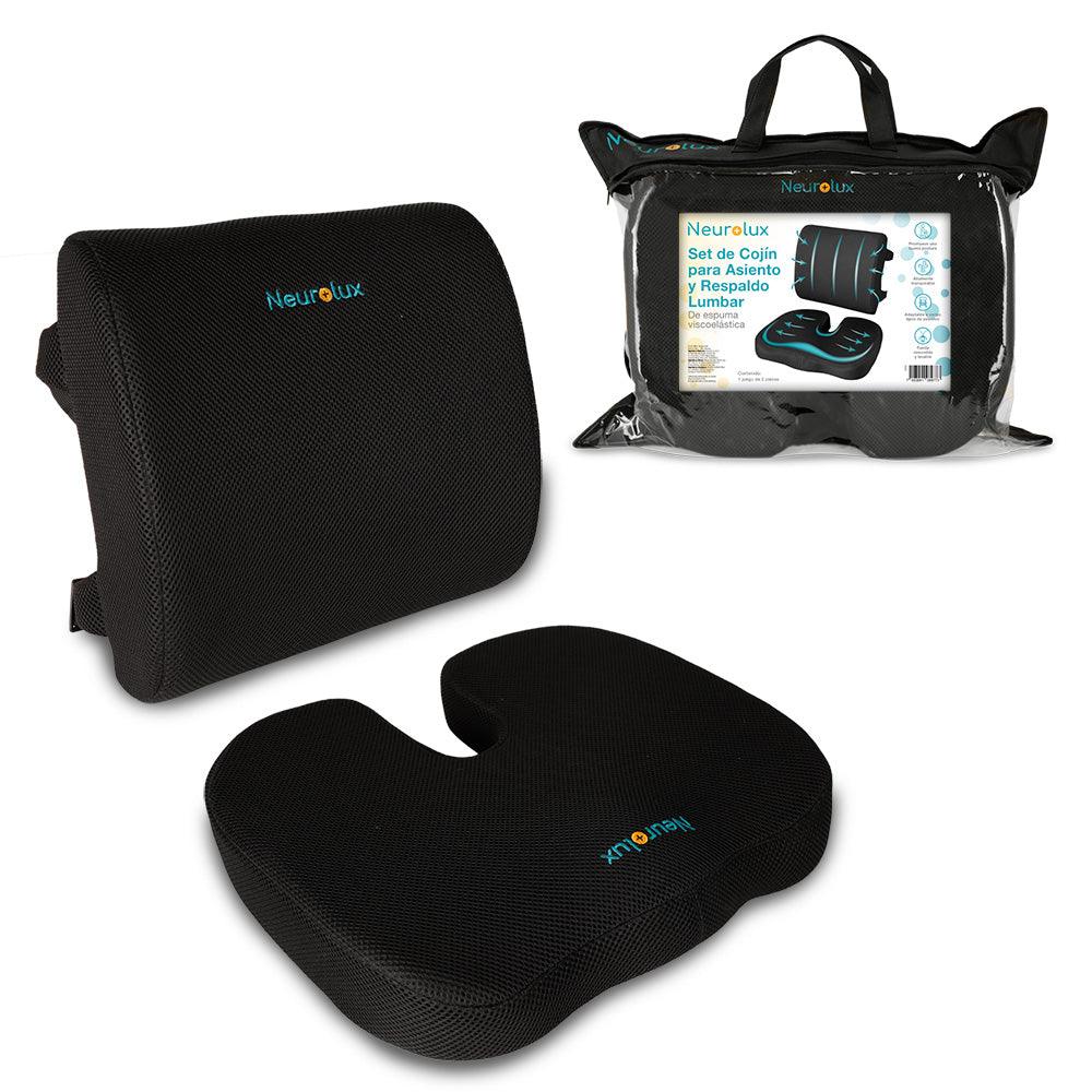 Set de Cojines Memory Foam Lumbar y para Coxis, 2 Piezas