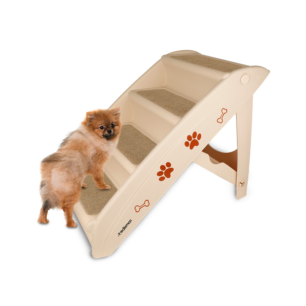 Escalera Plegable para Perro de 4 Peldaños, Soporta 60 kg