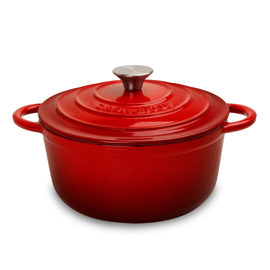 Olla Dutch Oven de Hierro Fundido Esmaltado 3.9 L Roja