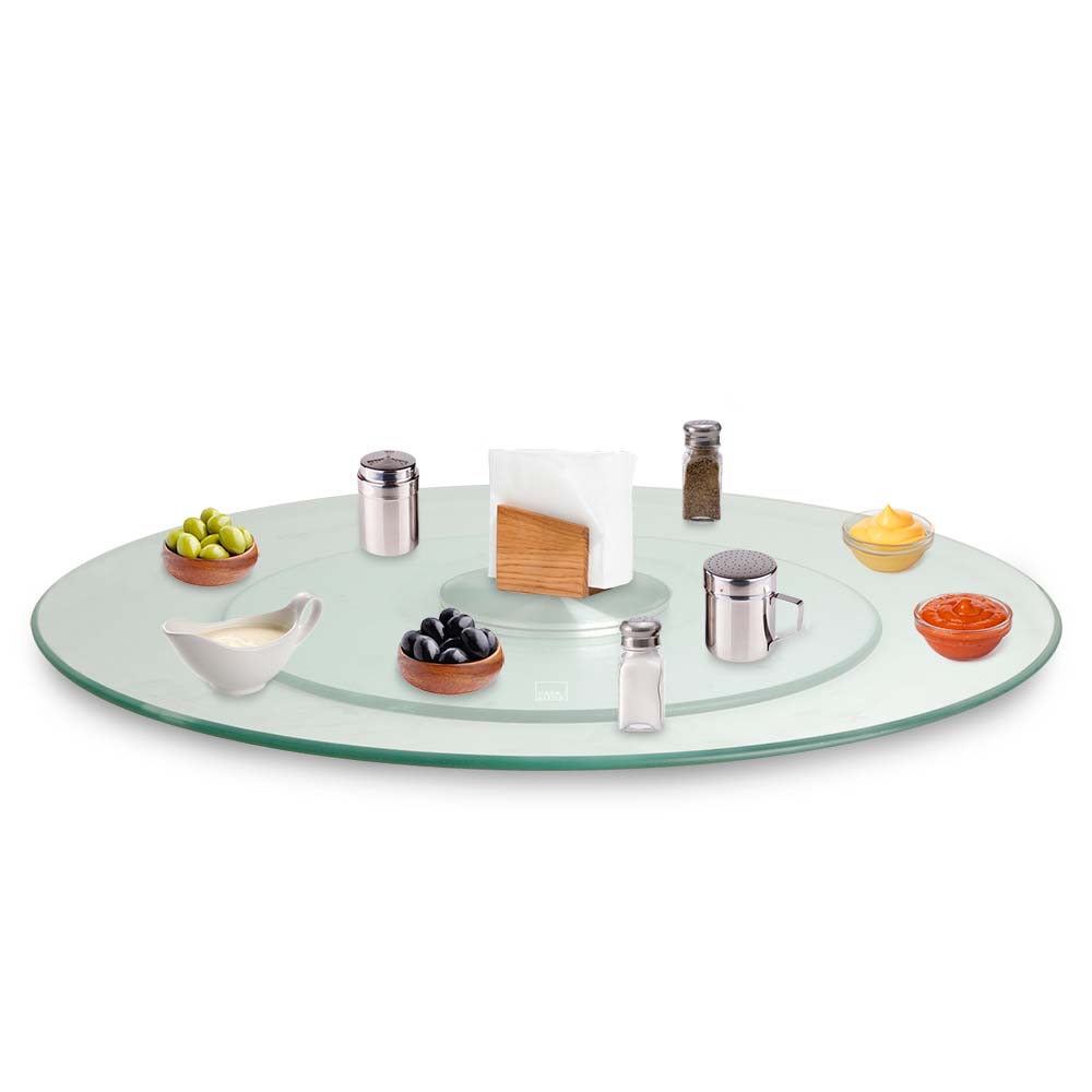 Lazy Susan de vidrio templado giratoria de 58 cm