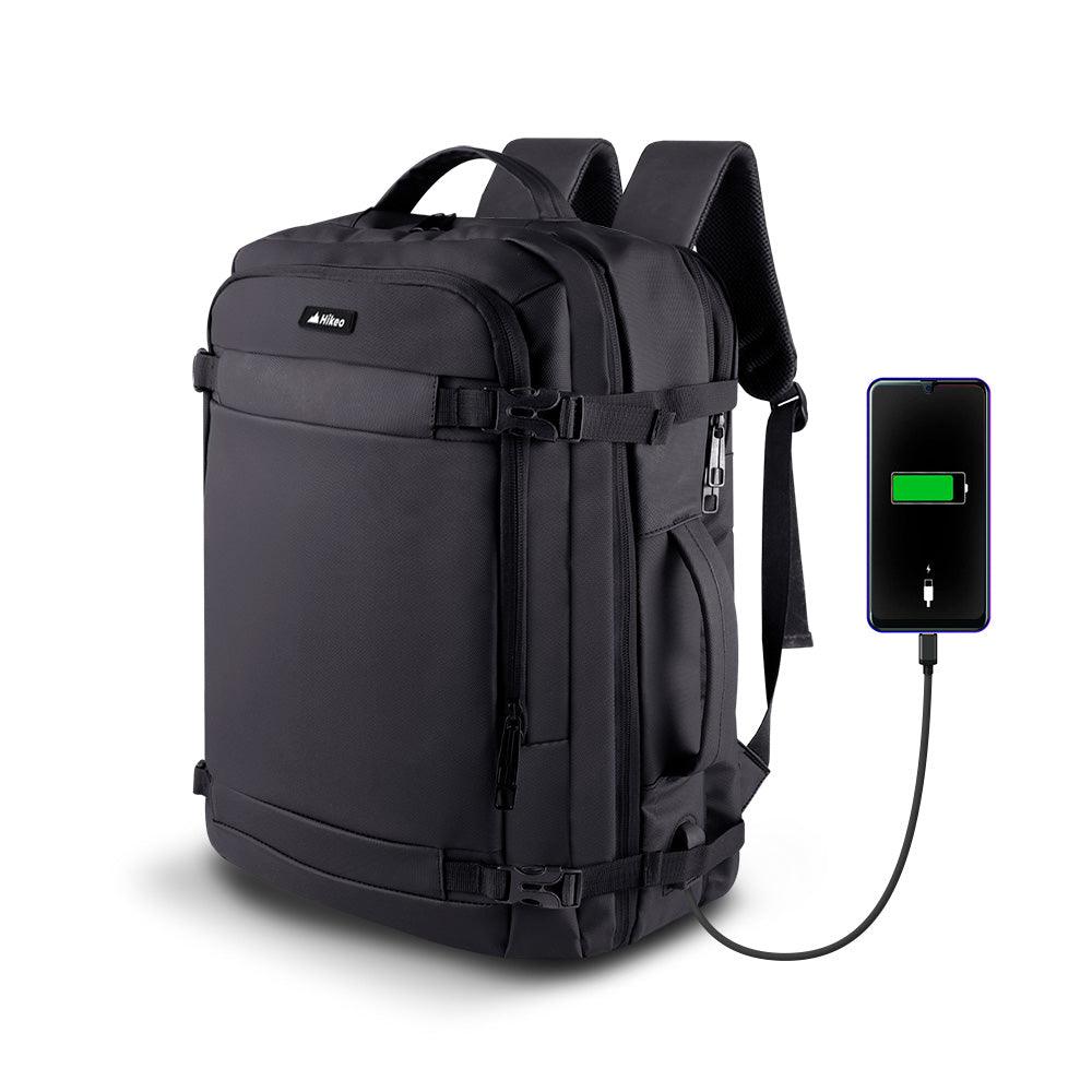 Mochila de Viaje Expandible con Candado y Puerto USB HIKEO