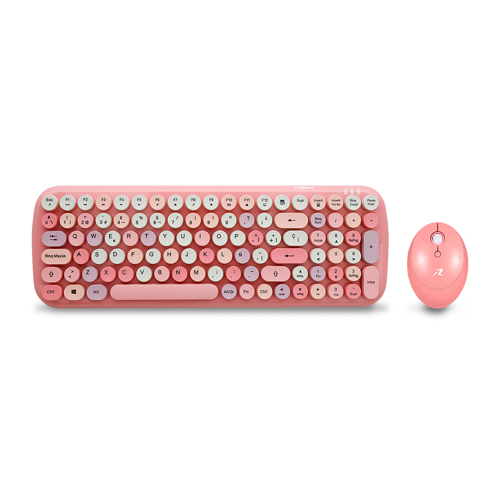 Teclado y Mouse Inalámbrico Retro 2.4 GHz con USB