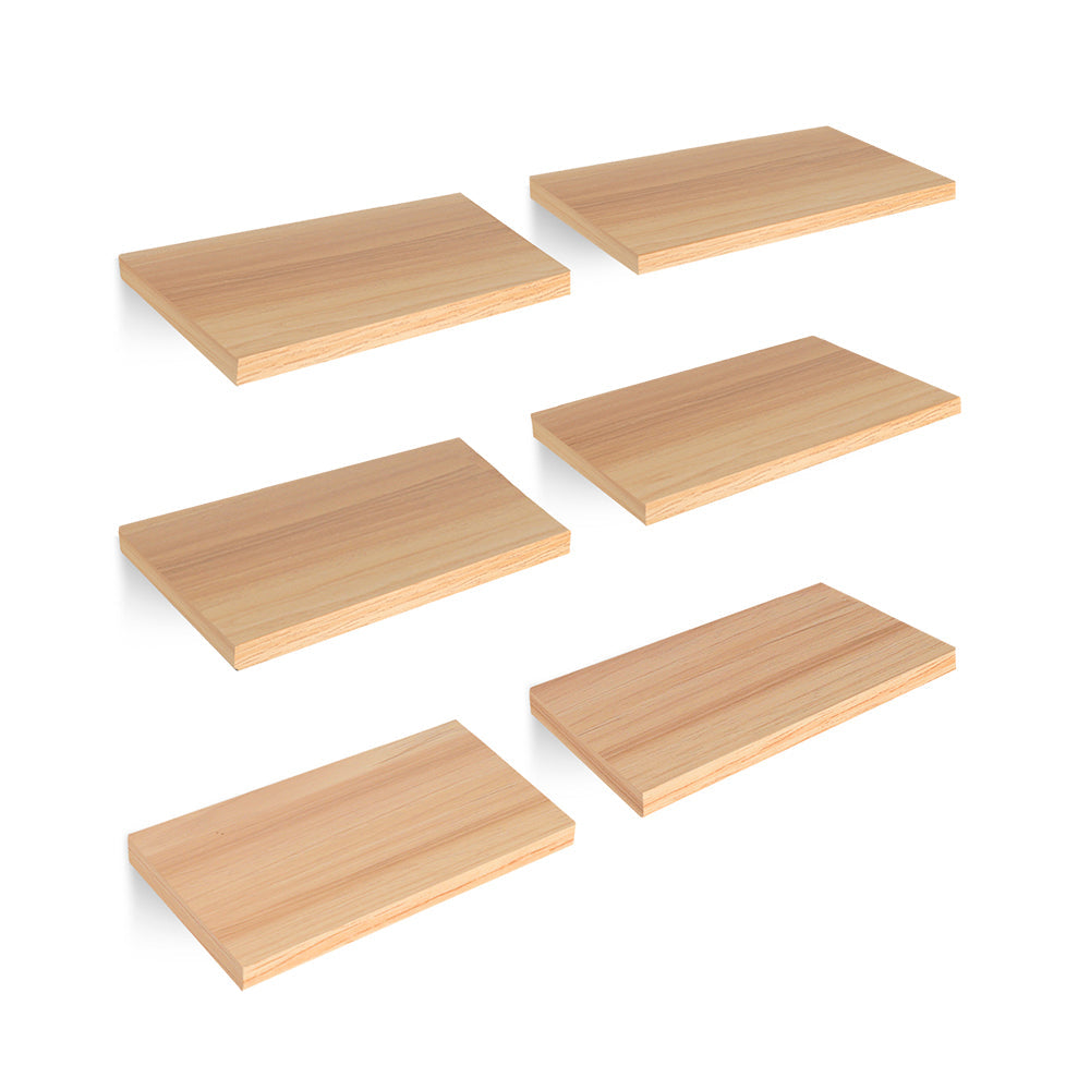 Set de 6 Repisas Flotantes de MDF de 30 x 15 cm