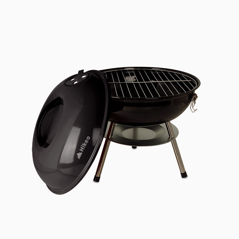 Asador de Carbón Portátil de 36 cm con Tapa HIKEO