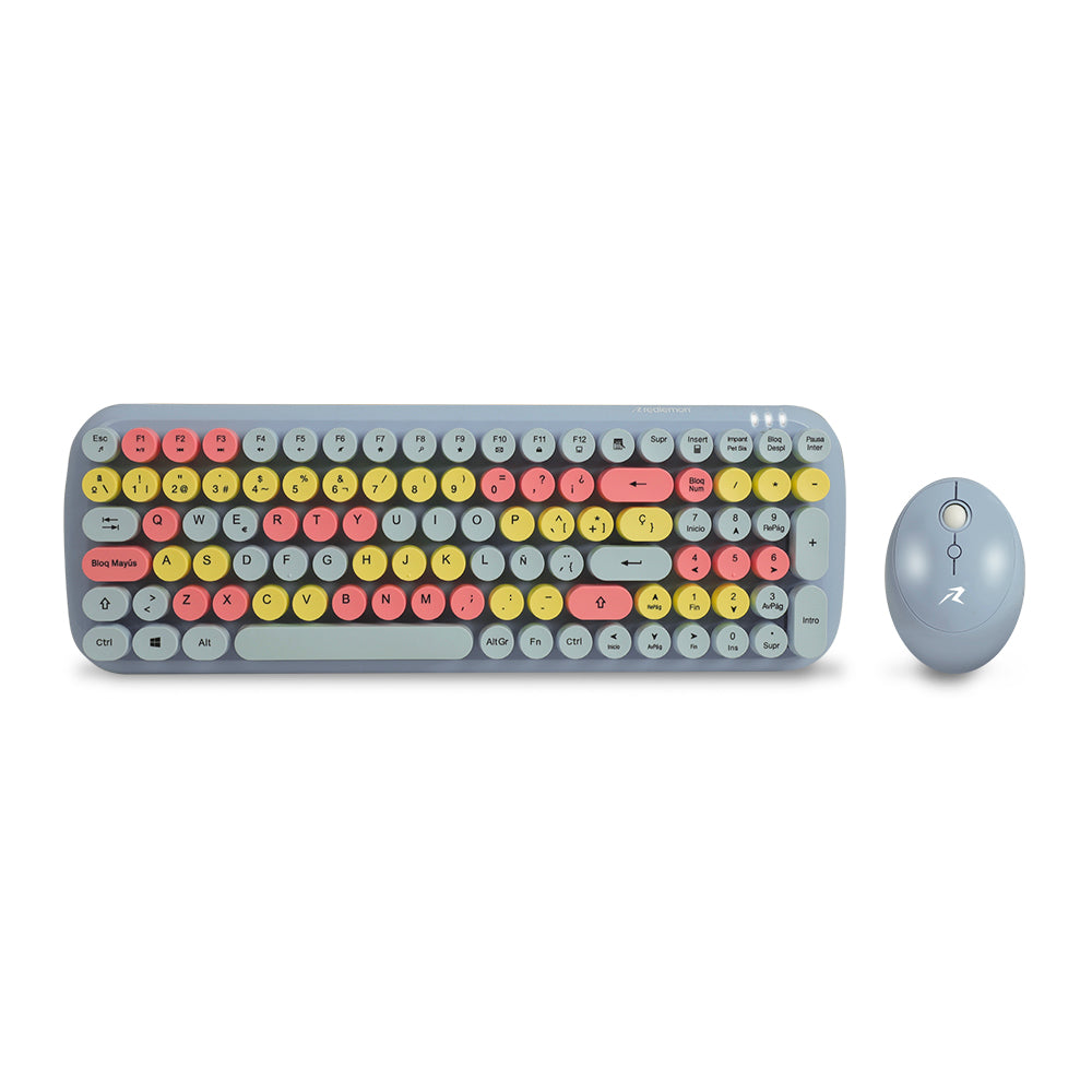 Teclado y Mouse Inalámbrico Retro 2.4 GHz con USB