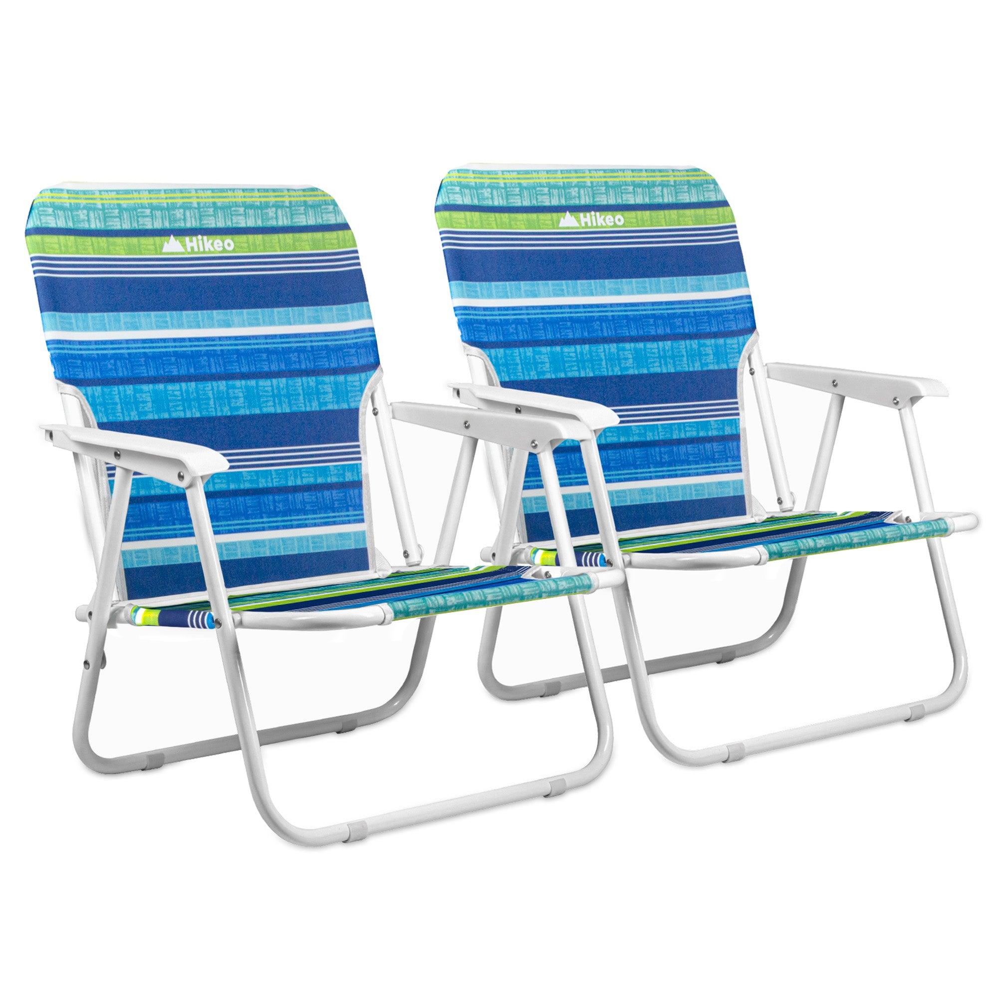 Set de 2 sillas plegables para playa con reposabrazos