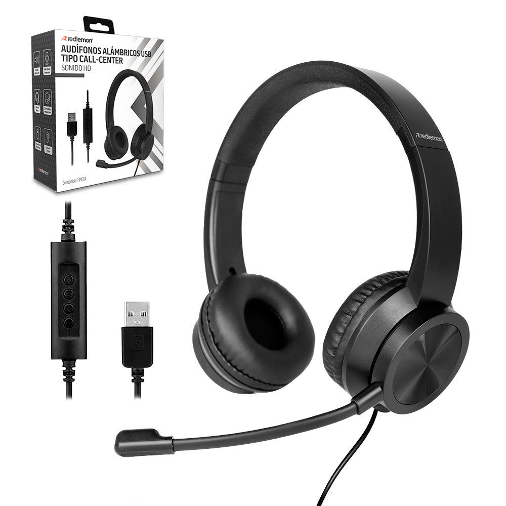 Audífonos USB con Micrófono para Videollamadas y Call Center