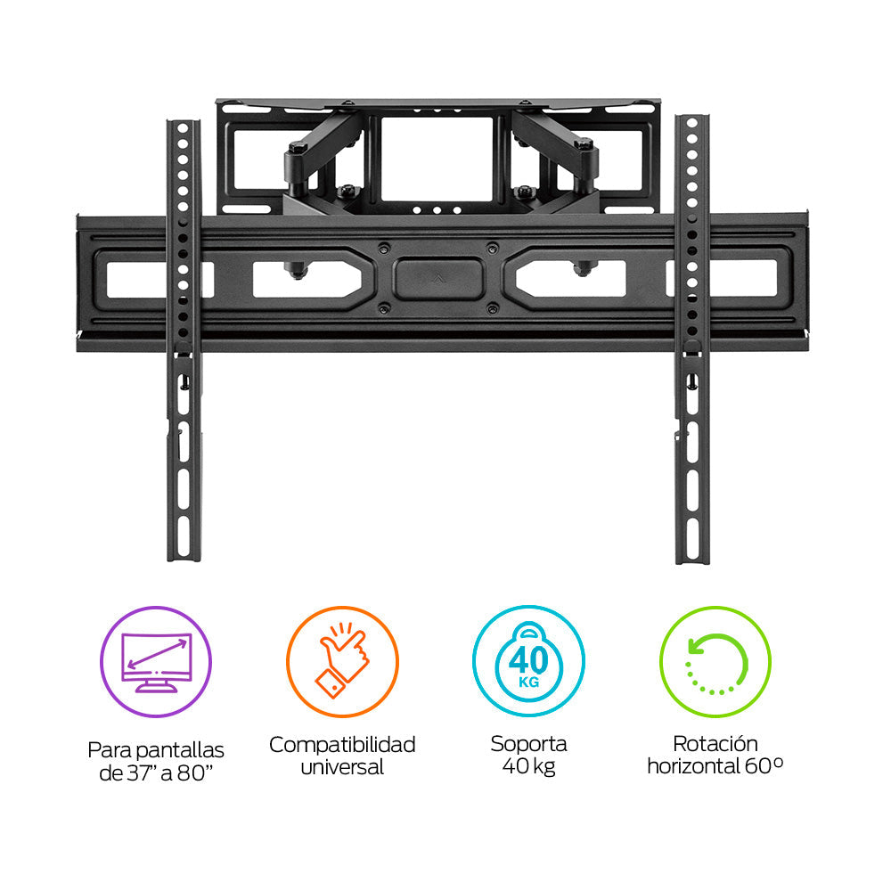Soporte Articulado para TV de 37 a 80 Pulgadas, hasta 40 kg