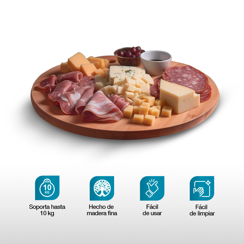 Organizador Giratorio Lazy Susan de Acacia de 38 cm Casa Litus