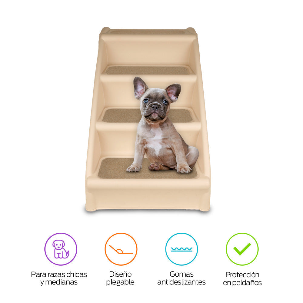 Escalera Plegable para Perro de 4 Peldaños, Soporta 60 kg