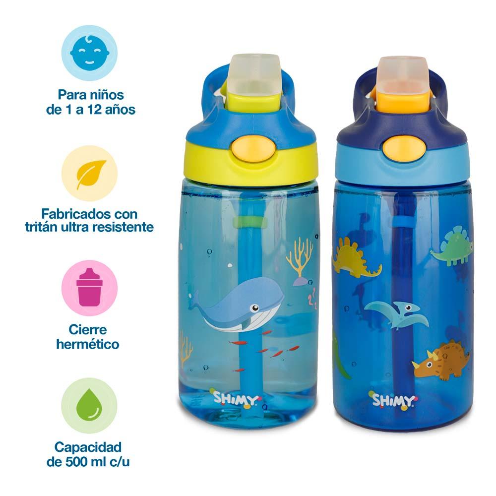 Set de 2 Botellas Infantiles de Tritán de 500 ml Shimy