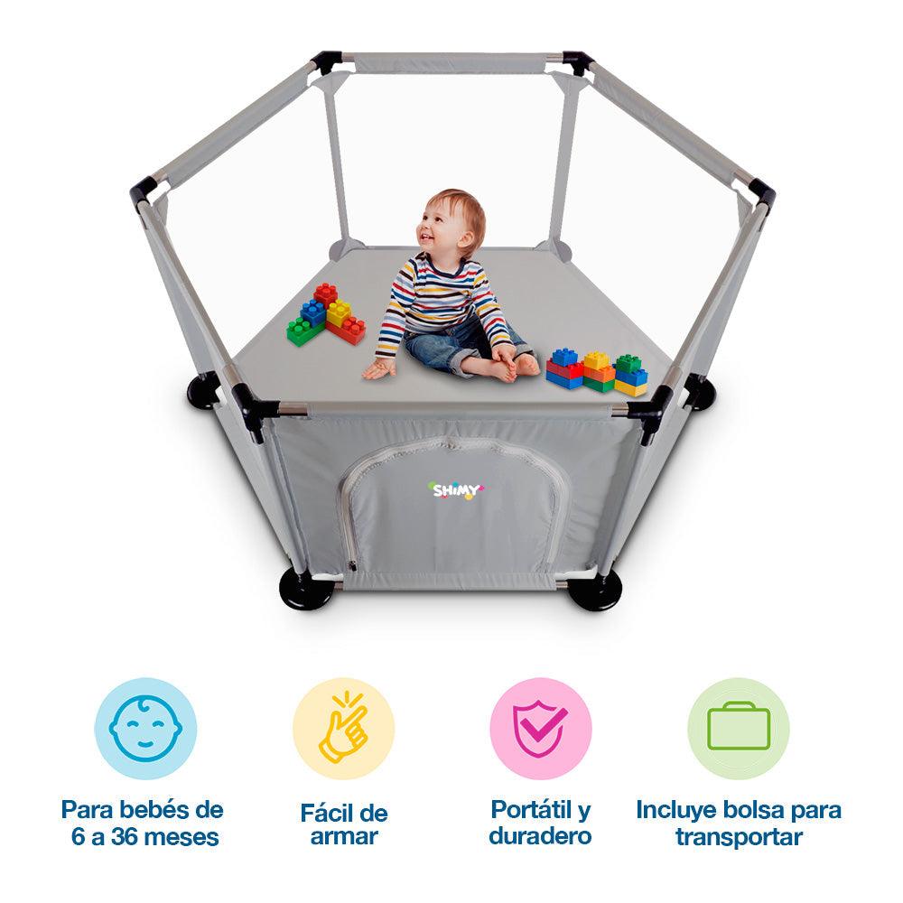 Corral Portátil para Bebé de 139 x 120 cm con Bolsa Shimy