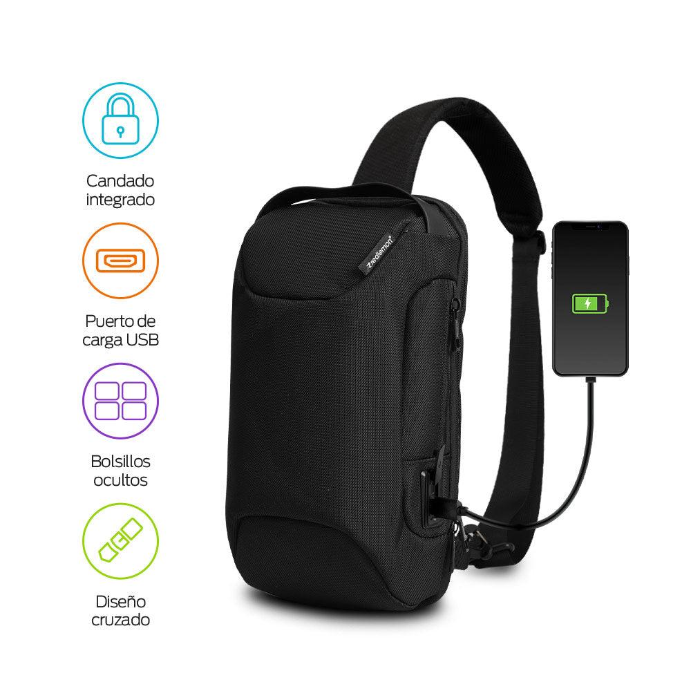 Mochila Crossbody Mini con Candado y Puerto USB