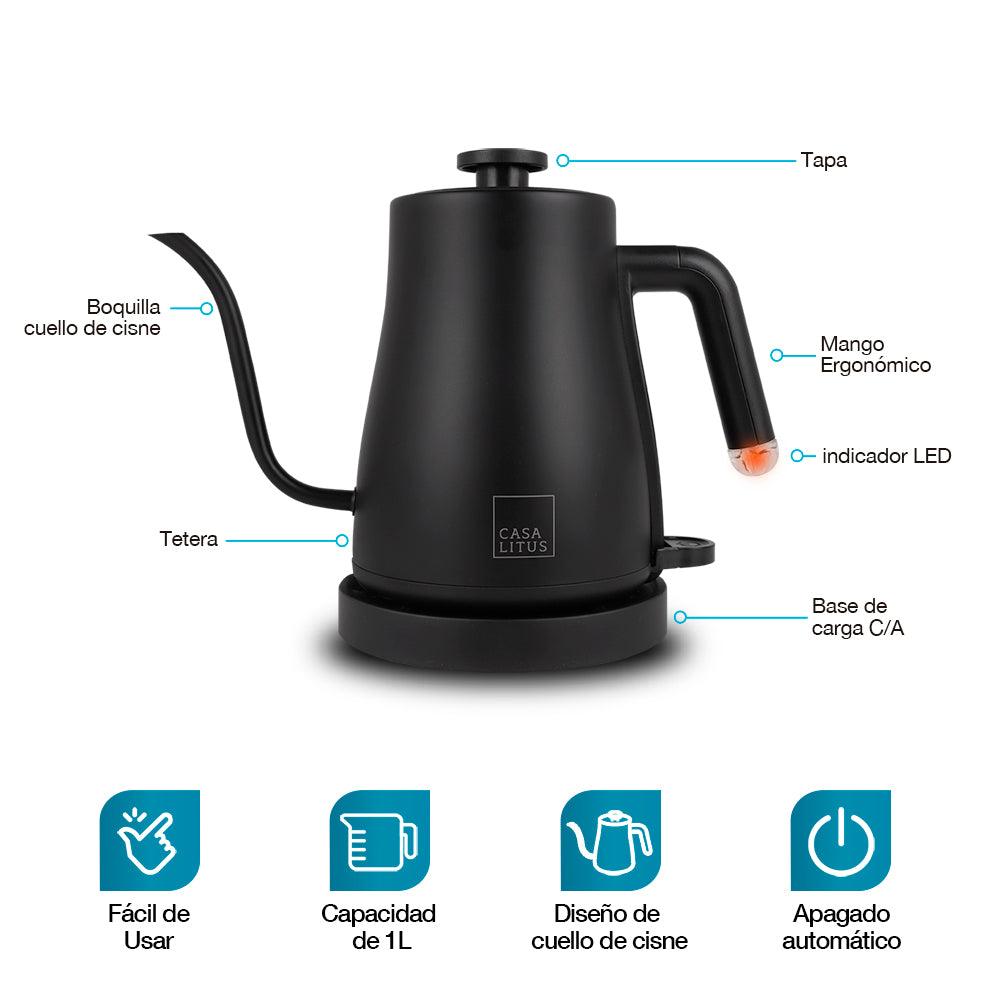 Tetera Eléctrica Cuello de Cisne de 1 L Casa Litus
