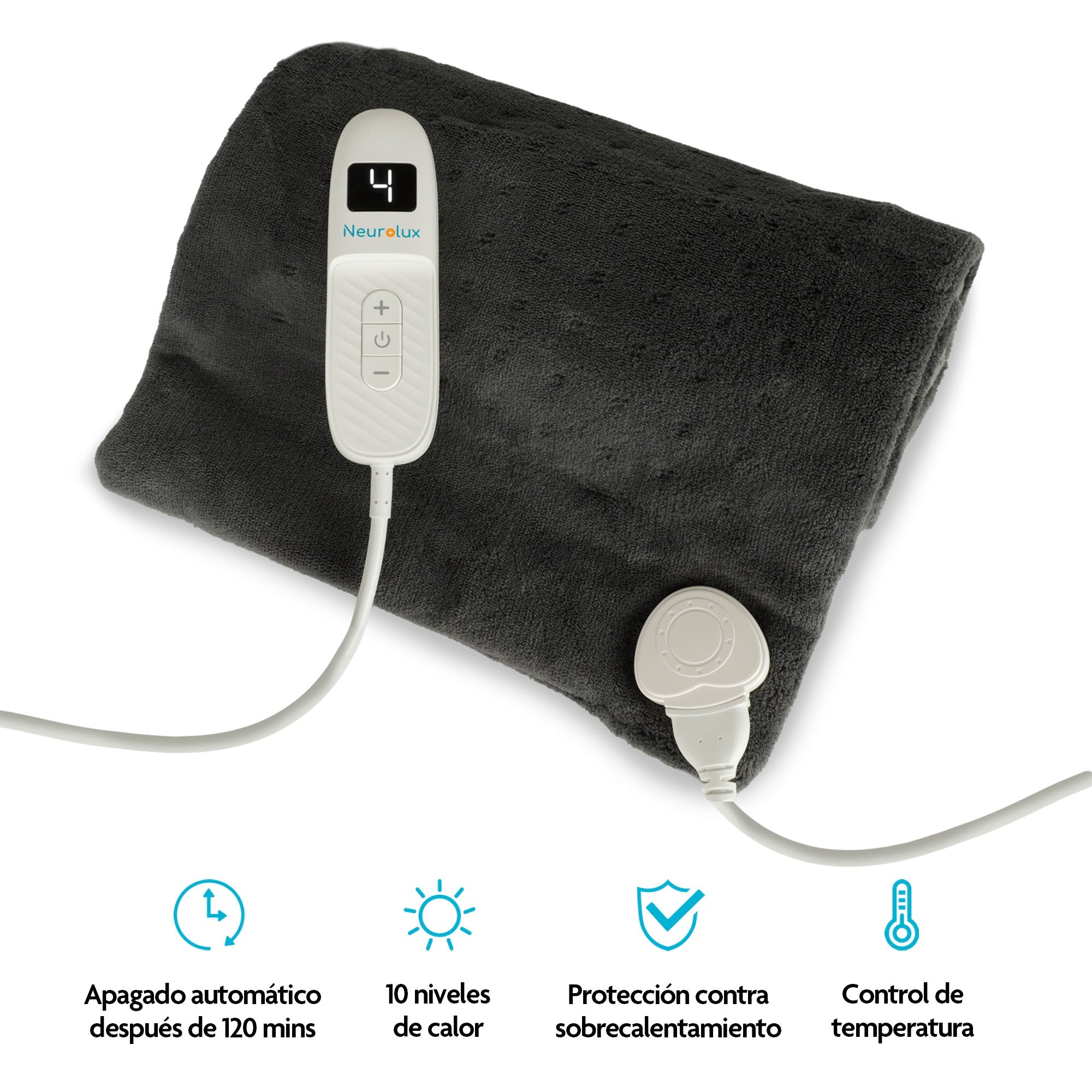 Compresa eléctrica 61 x 30 cm con 10 niveles de calor