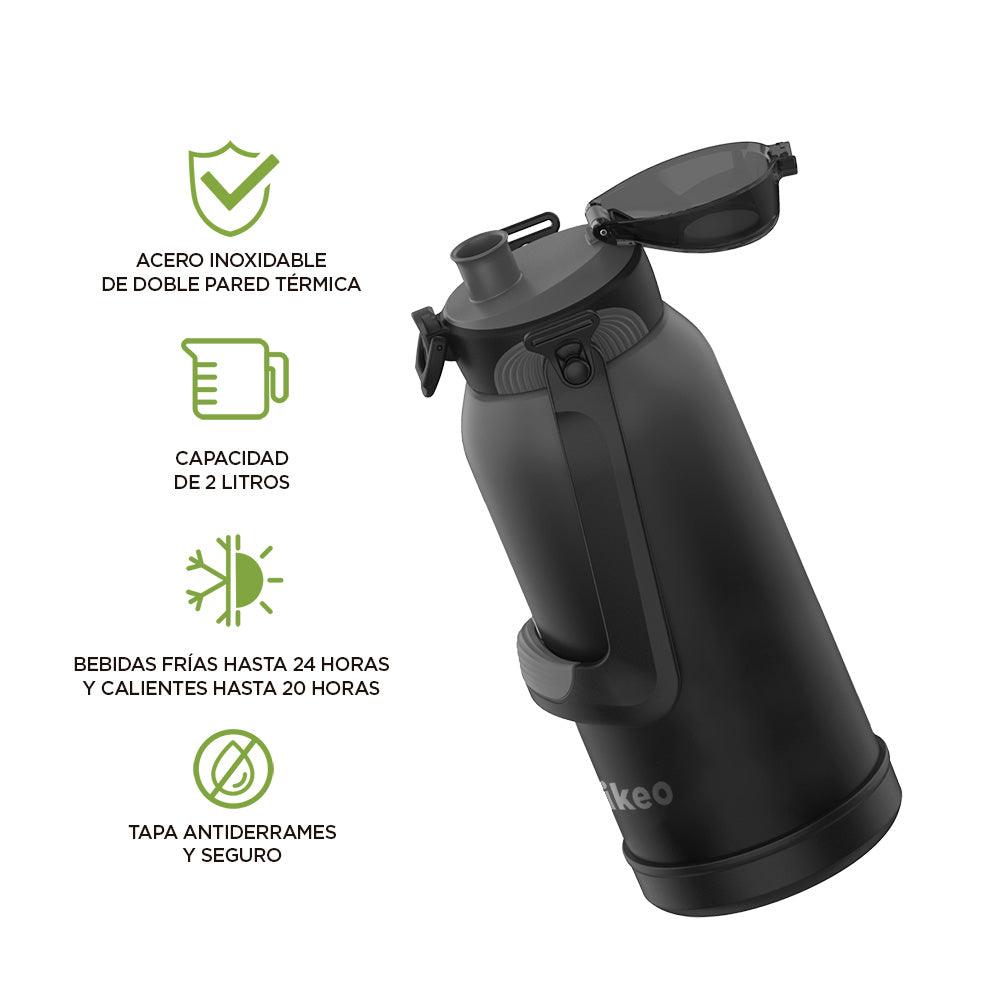 Termo de Acero Inoxidable 2 L con Popote y Correa HIKEO