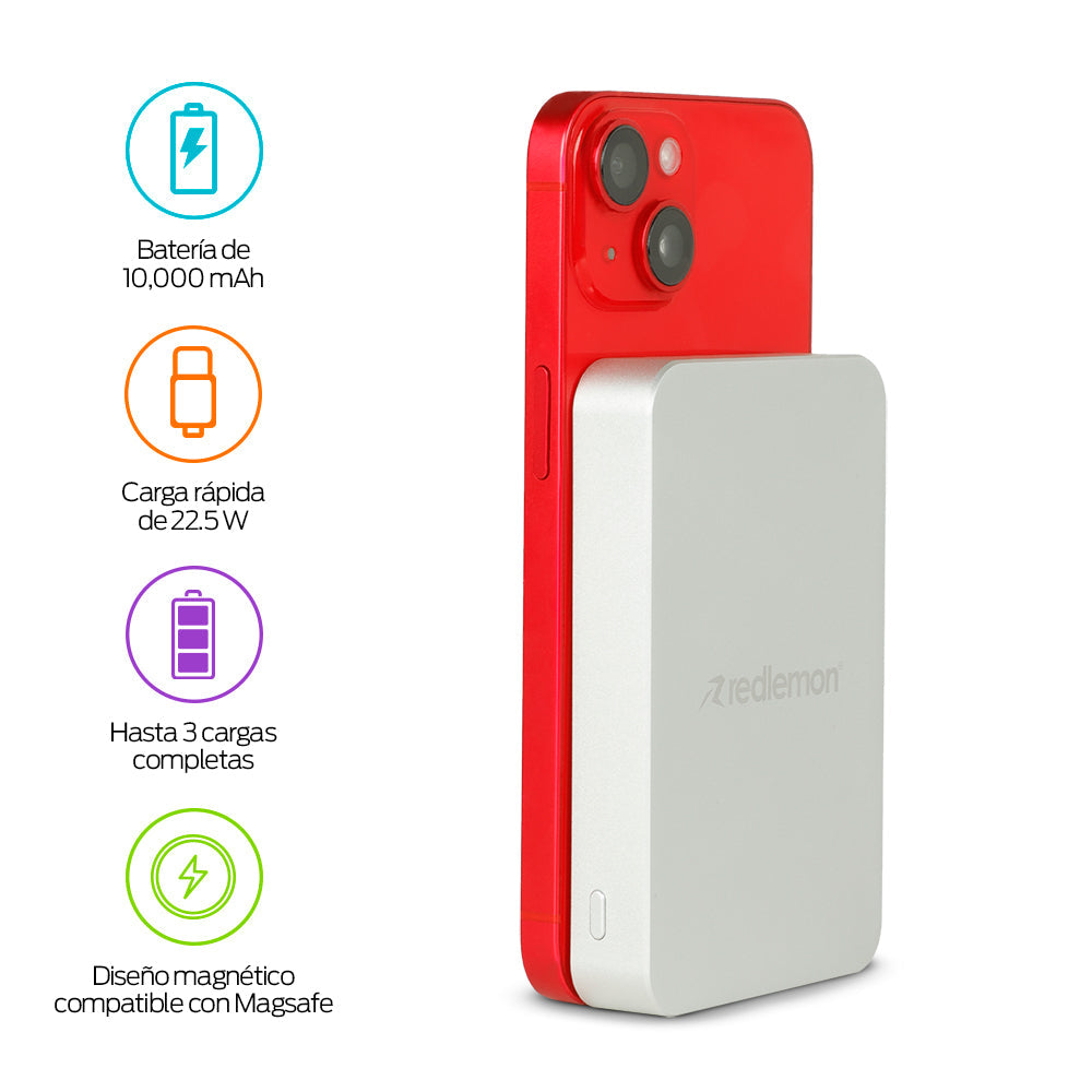 Power Bank Magnético de 10,000 mAh con Carga de 15 W