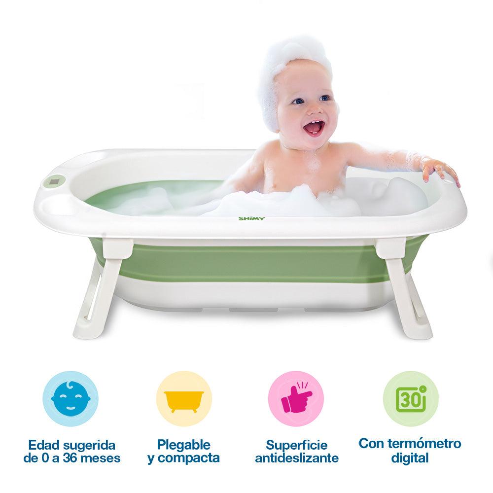 Tina de Baño para Bebé Plegable y Termómetro Integrado