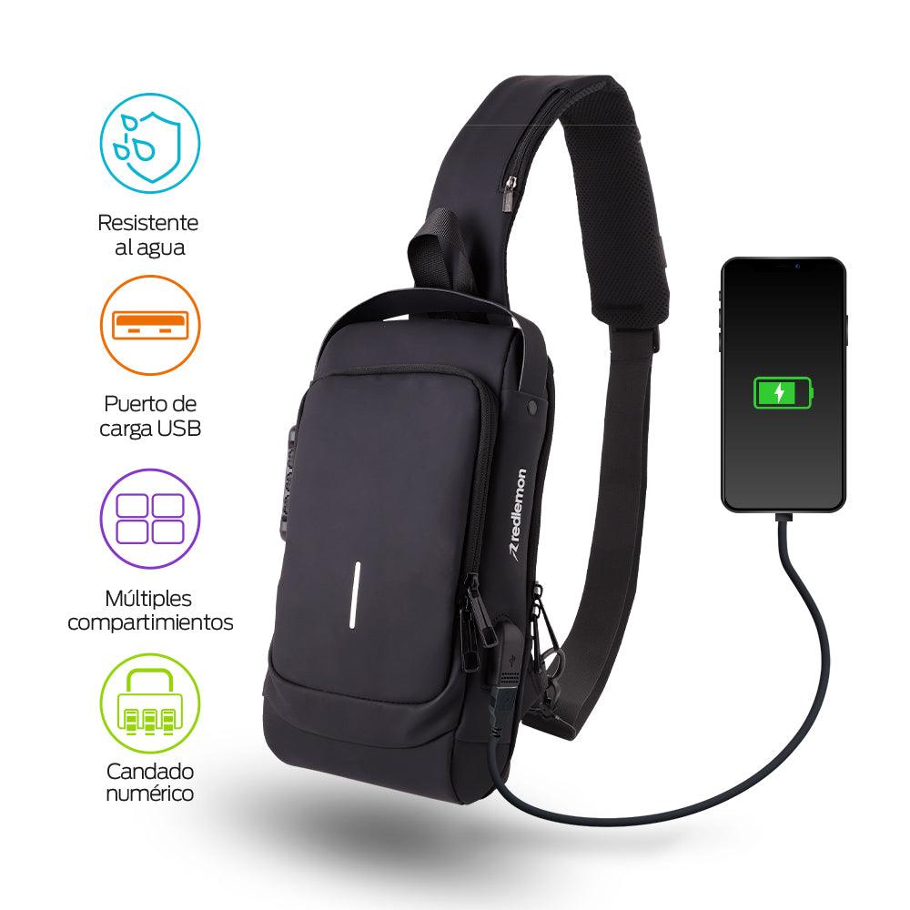 Mochila Antirrobo Mini Impermeable Crossbody con Puerto USB