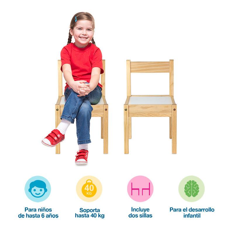 Sillas Montessori para Niños de Madera de Abedul 2 Piezas
