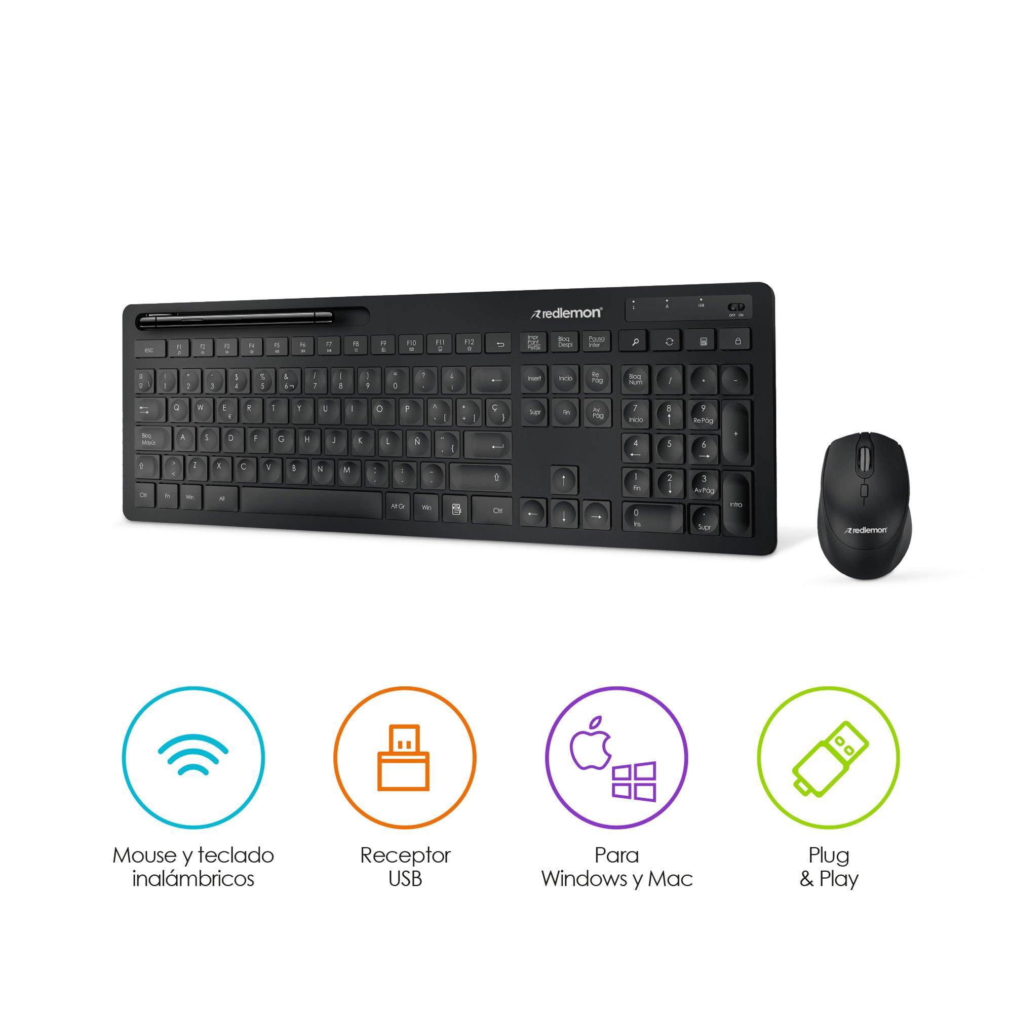 Kit de teclado y mouse inalámbricos USB