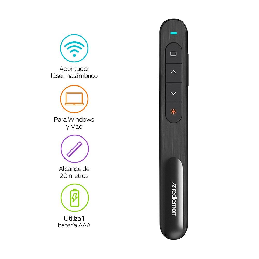 Presentador Inalámbrico USB con Puntero Láser, 20 m
