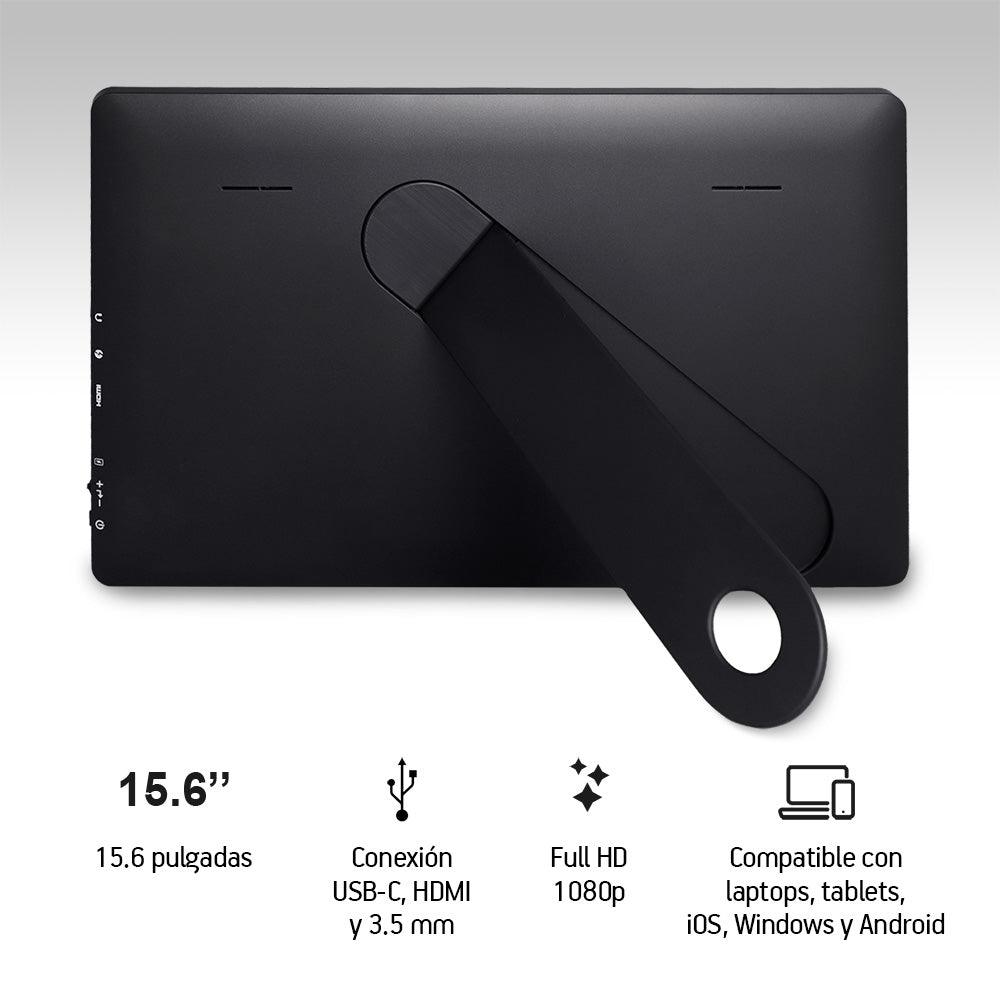 Monitor Portátil Full HD de 15.6” para Laptop, Tablet y Celular Android