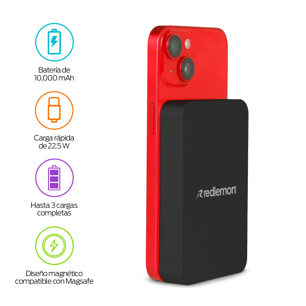 Power Bank Magnético de 10,000 mAh con Carga de 15 W