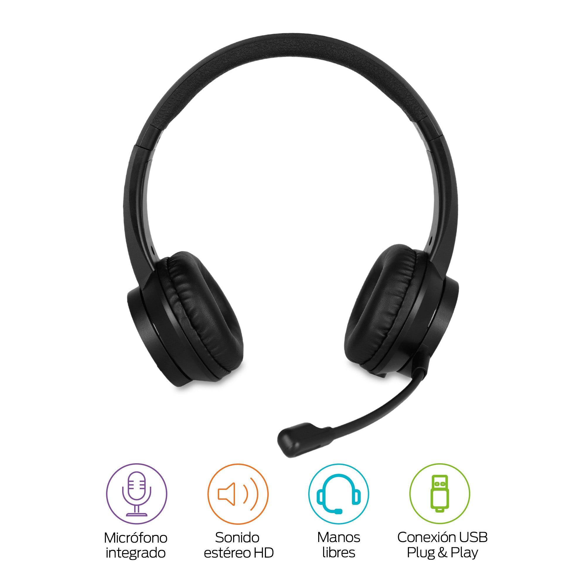 Audífonos USB con Micrófono para Videollamadas y Call Center
