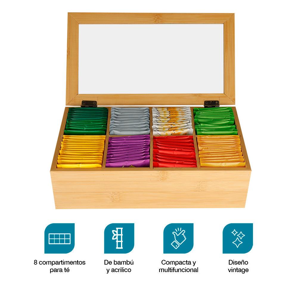 Caja de Bambú para Té con 8 Compartimentos Casa Litus