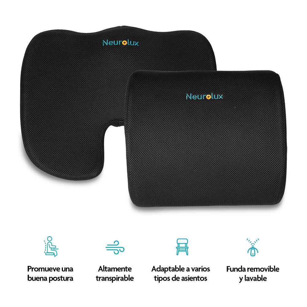 Set de Cojines Memory Foam Lumbar y para Coxis, 2 Piezas