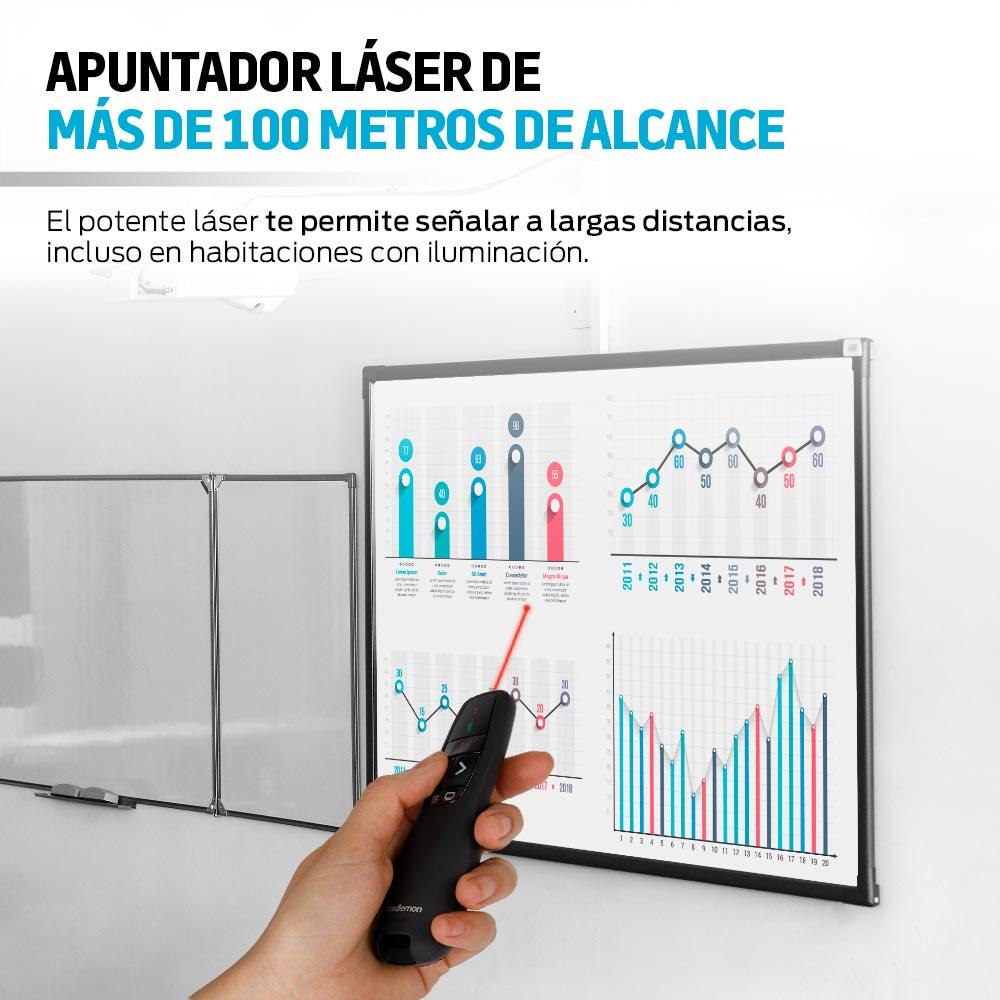 Presentador Inalámbrico USB con Puntero Láser, Alcance de 15 m