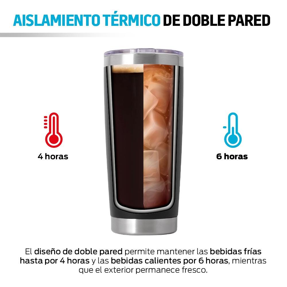 Set de 2 Vasos Térmicos de Acero 600 ml con Popotes