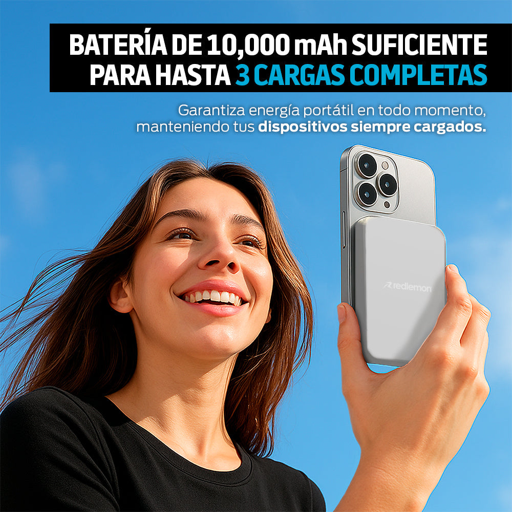 Power Bank Magnético de 10,000 mAh con Carga de 15 W