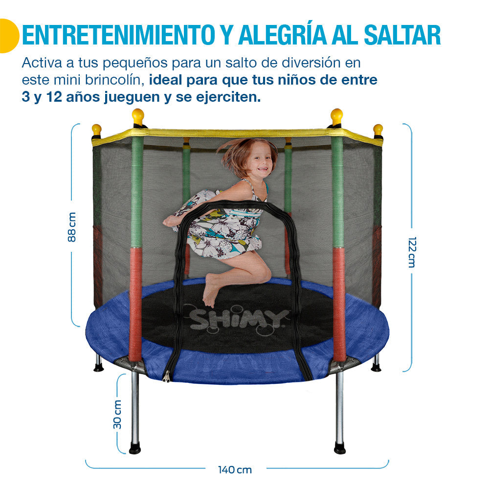 Brincolín Infantil con Red para Niños de 3 a 12 Años