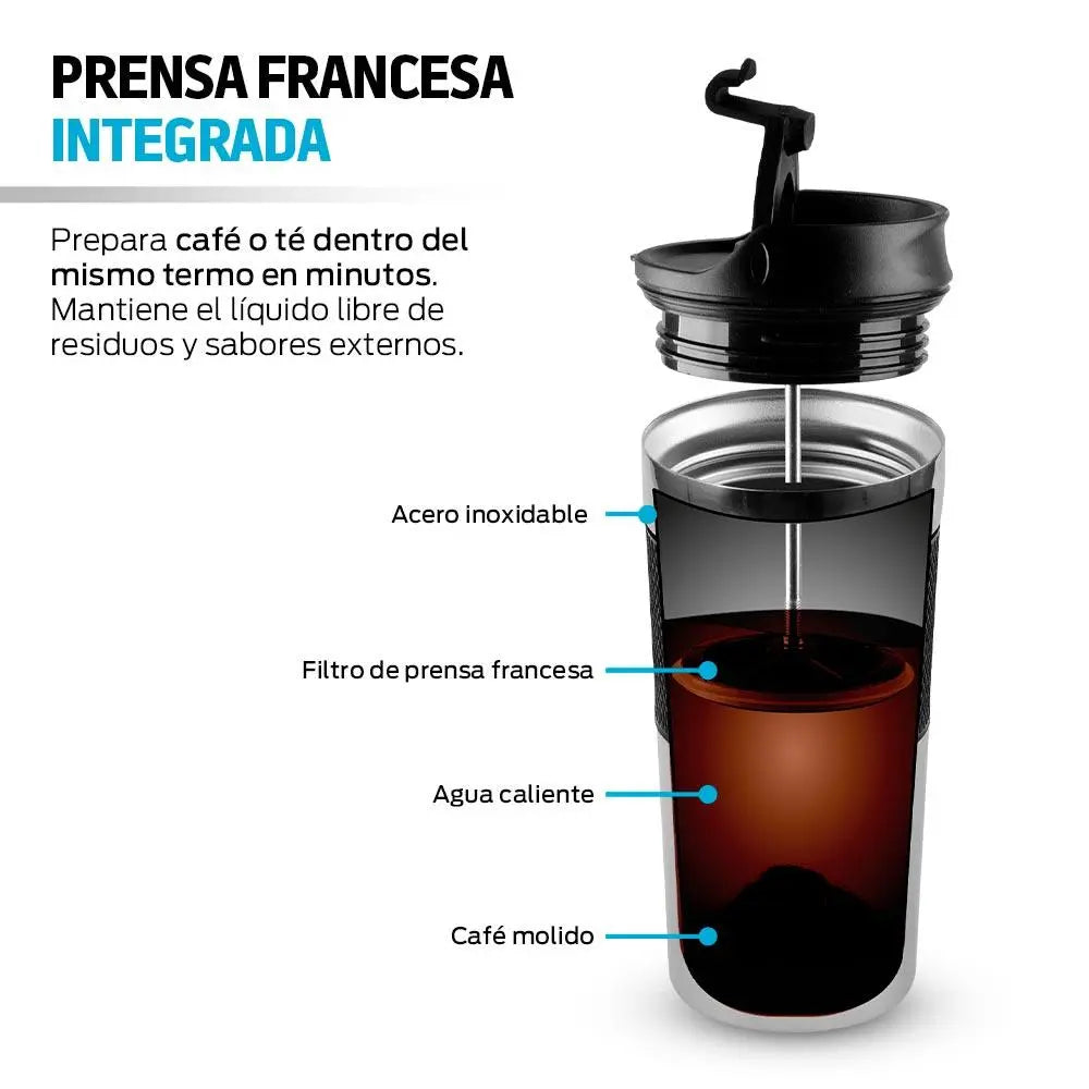 Termo con Prensa Francesa Integrada de 350 ml